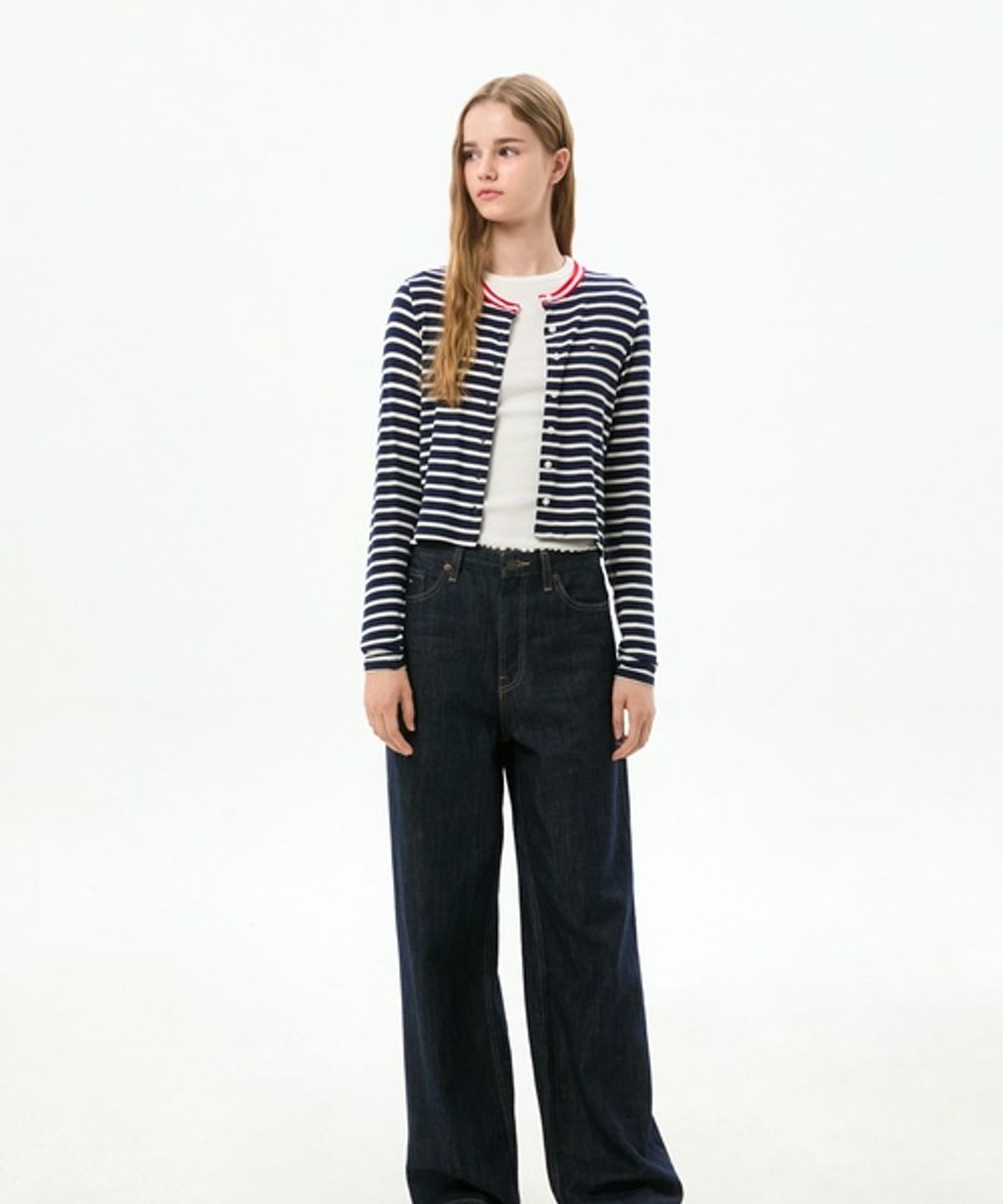 타미진스(TOMMY JEANS) 슬림 저지 롱슬리브 가디건 (T32G6TTO13TWT10A7)