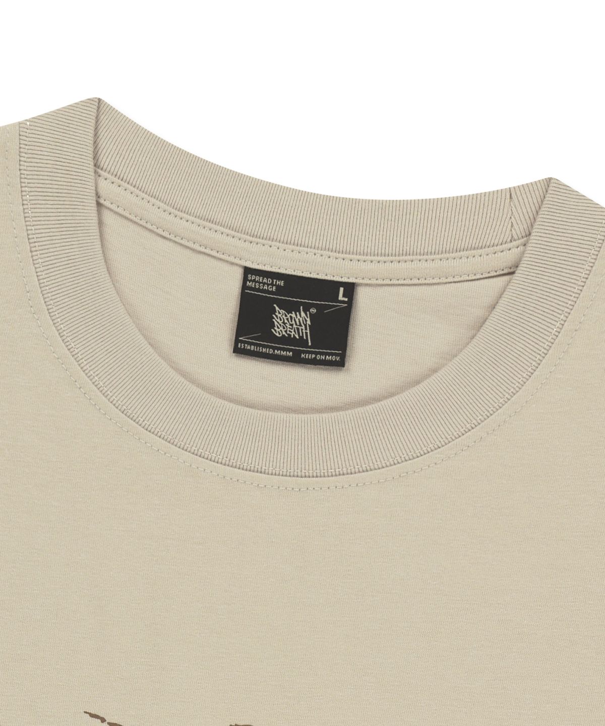 브라운브레스(BROWNBREATH) MOTO ARCH TEE - BEIGE