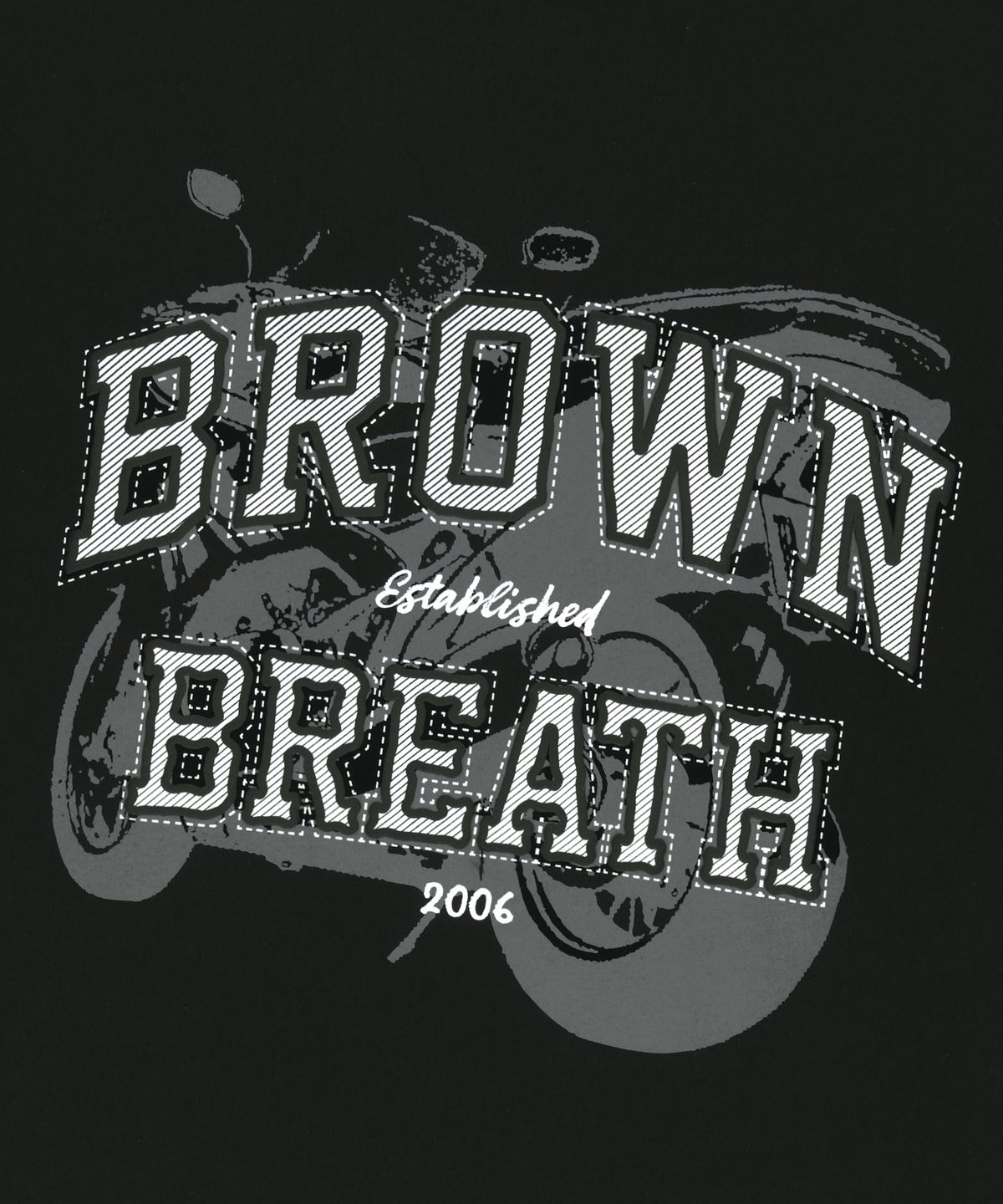 브라운브레스(BROWNBREATH) MOTO ARCH TEE - BLACK
