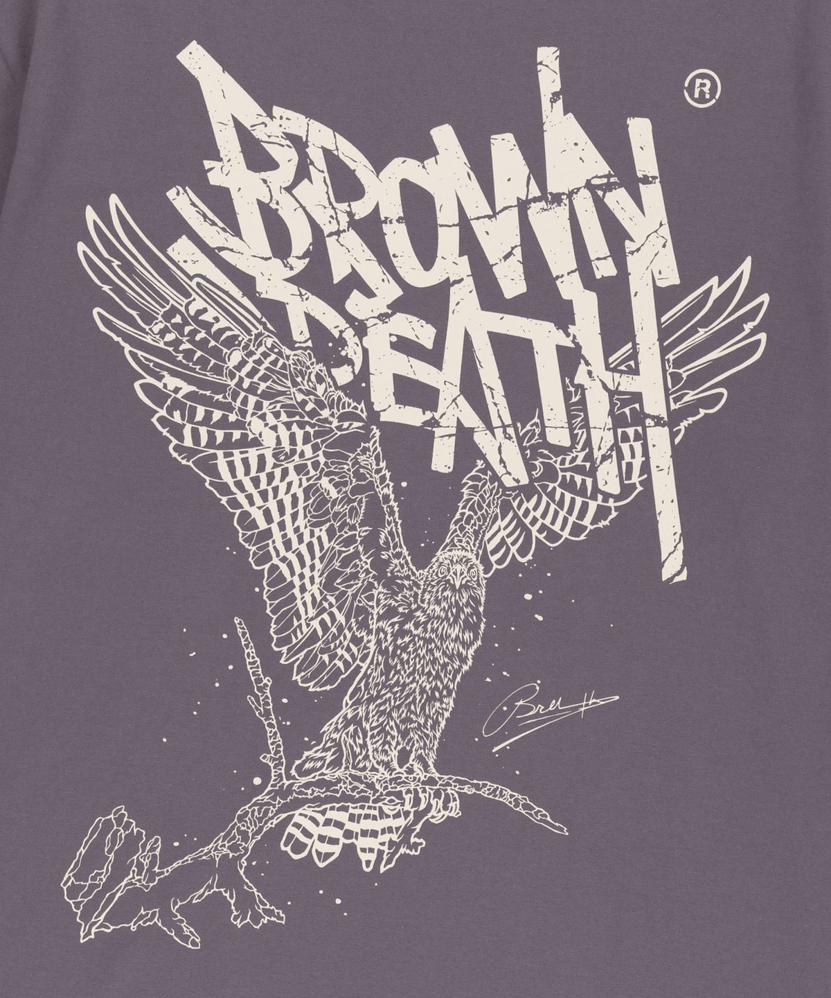 브라운브레스(BROWNBREATH) BB HERITAGE EAGLE TAG TEE - PURPLE