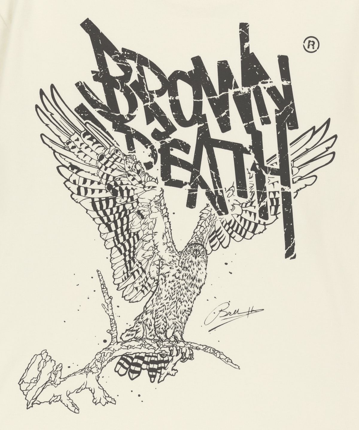 브라운브레스(BROWNBREATH) BB HERITAGE EAGLE TAG TEE - CREAM