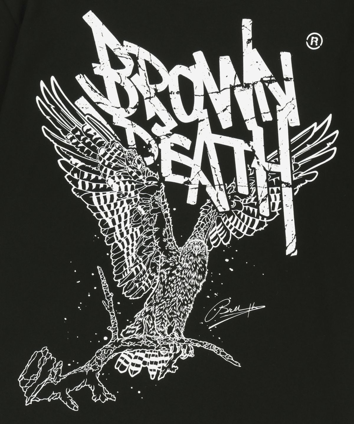 브라운브레스(BROWNBREATH) BB HERITAGE EAGLE TAG TEE - BLACK