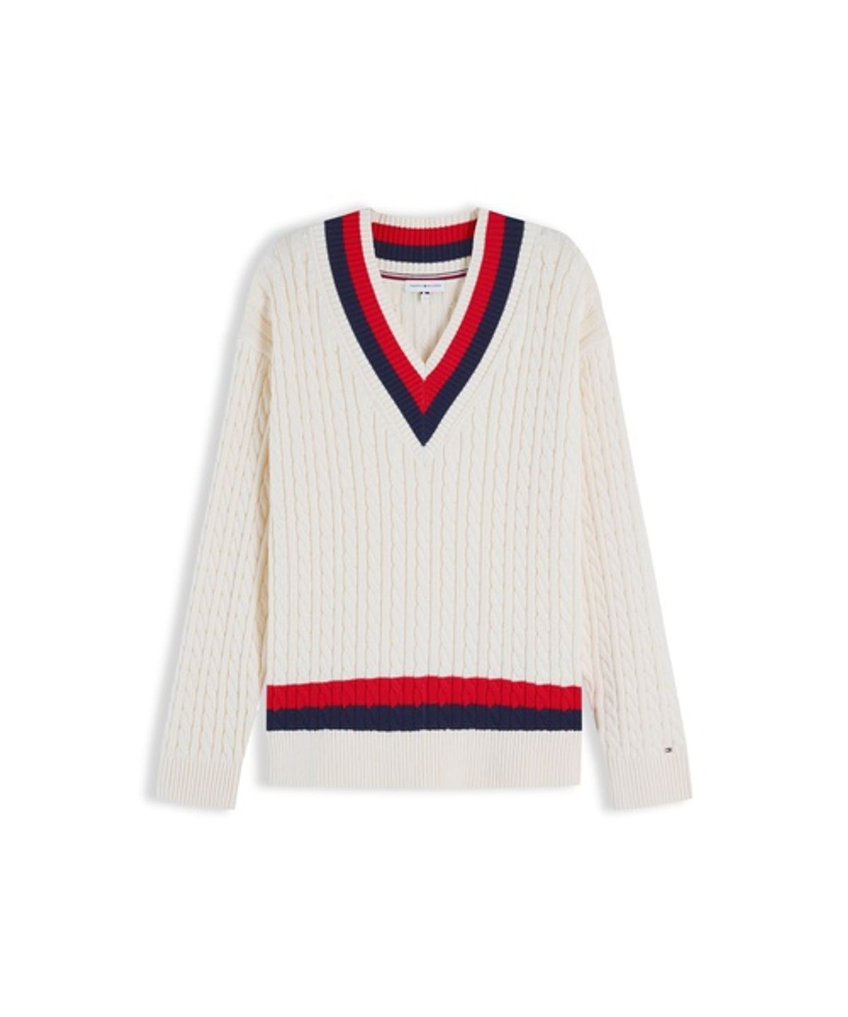타미힐피거(TOMMY HILFIGER) 바시티 케이블 니트 스웨터