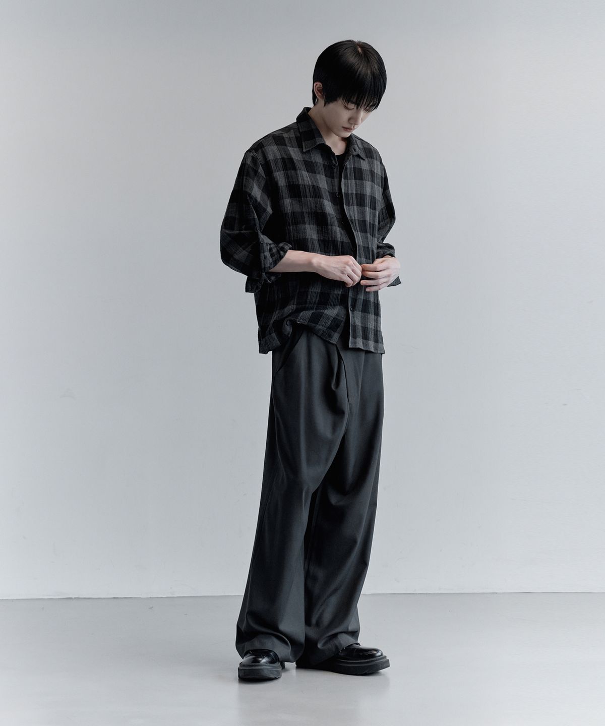 키류(KIRYU) BUFFALO BIG CHECK SHIRT_BLACK
