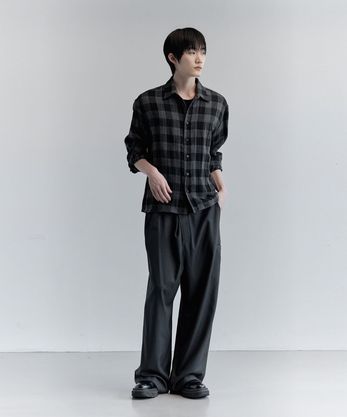 키류(KIRYU) BUFFALO BIG CHECK SHIRT_BLACK
