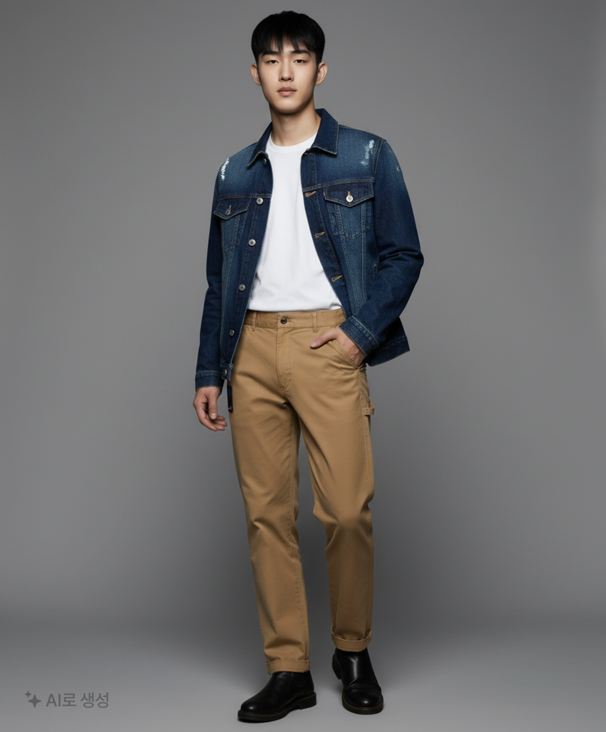 골든베어(GOLDEN BEAR) Cotton stretch Straight Pants_L4PAW22081BEX S