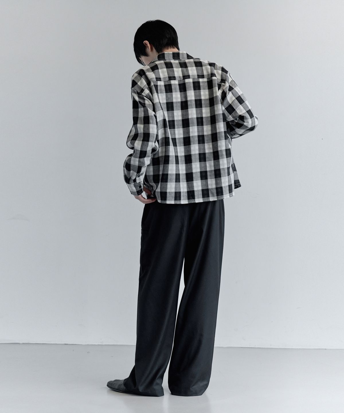 키류(KIRYU) BUFFALO BIG CHECK SHIRT_WHITE