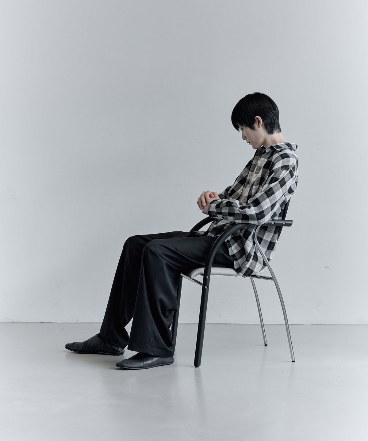 키류(KIRYU) BUFFALO BIG CHECK SHIRT_WHITE