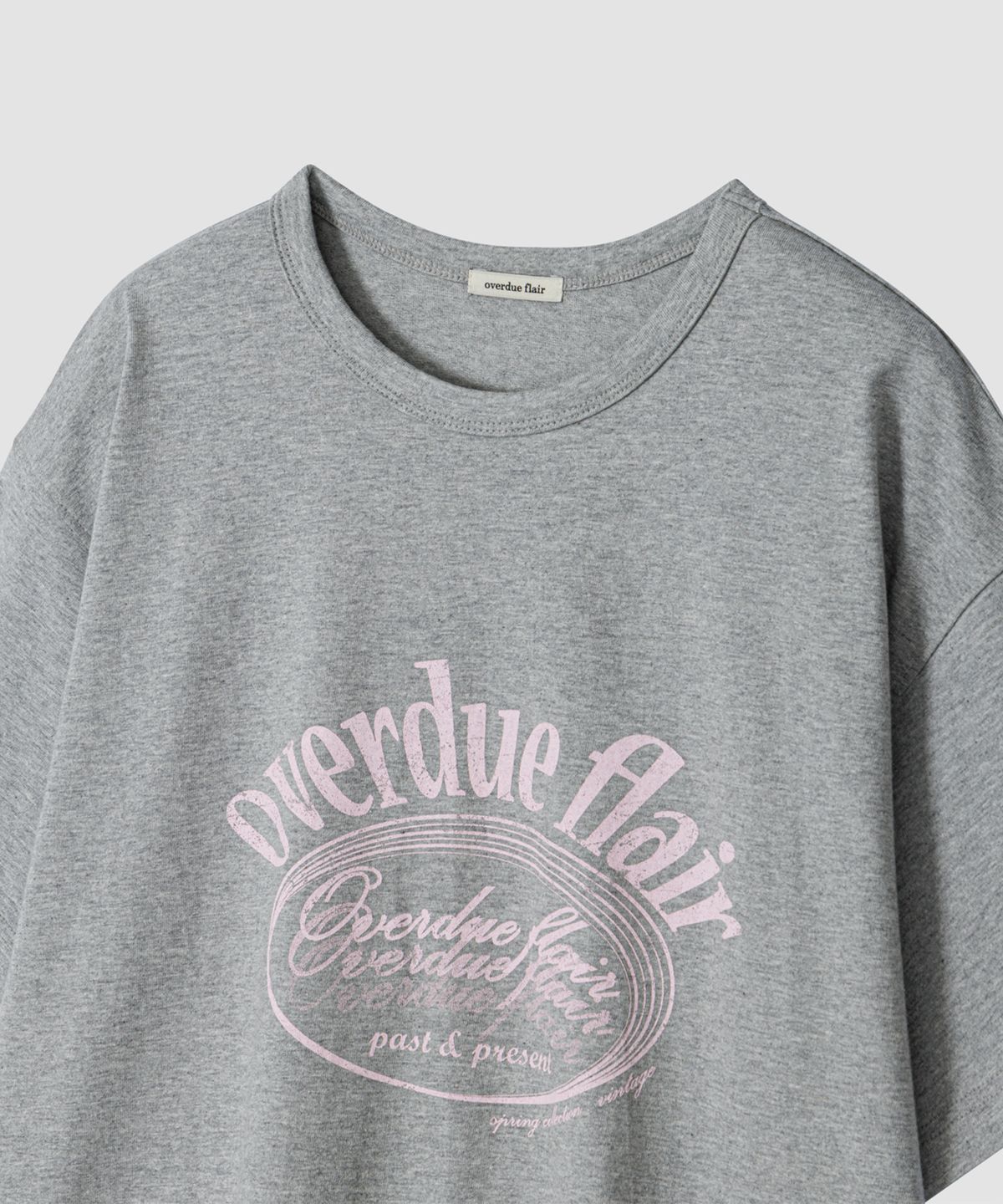 오버듀플레어(OVERDUEFLAIR) OVERDUE BOXY T_MELANGE GREY