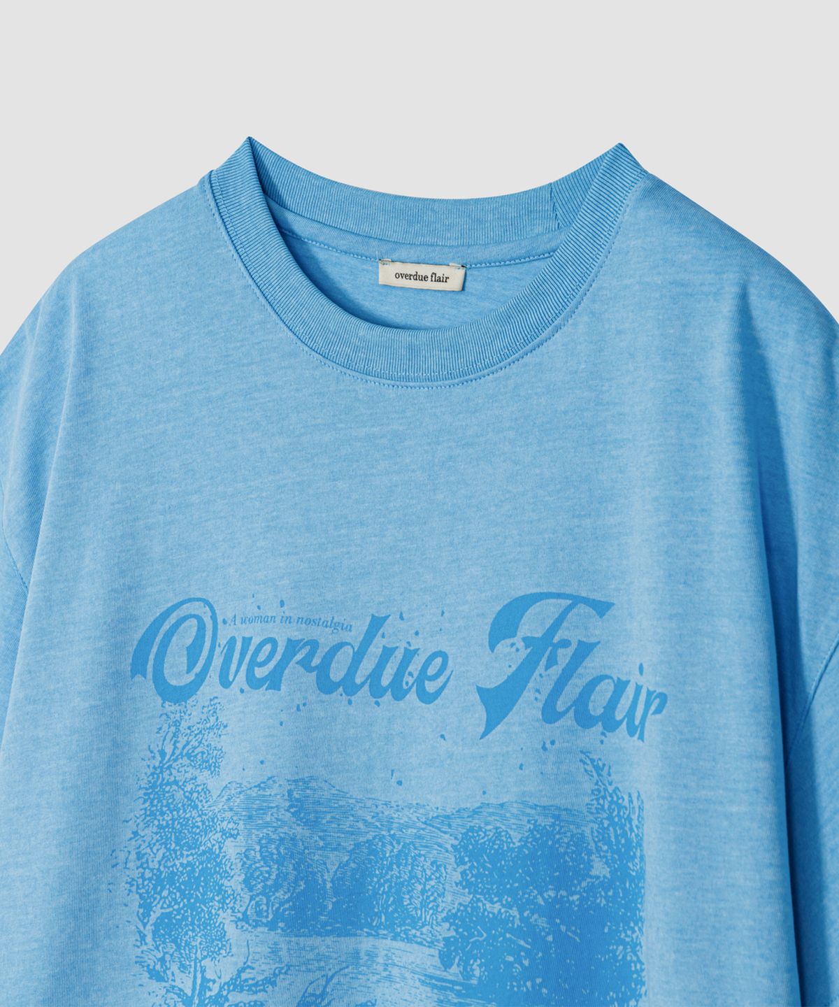 오버듀플레어(OVERDUEFLAIR) NEW VINTAGE PRINTING T-SHIRT_BLUE