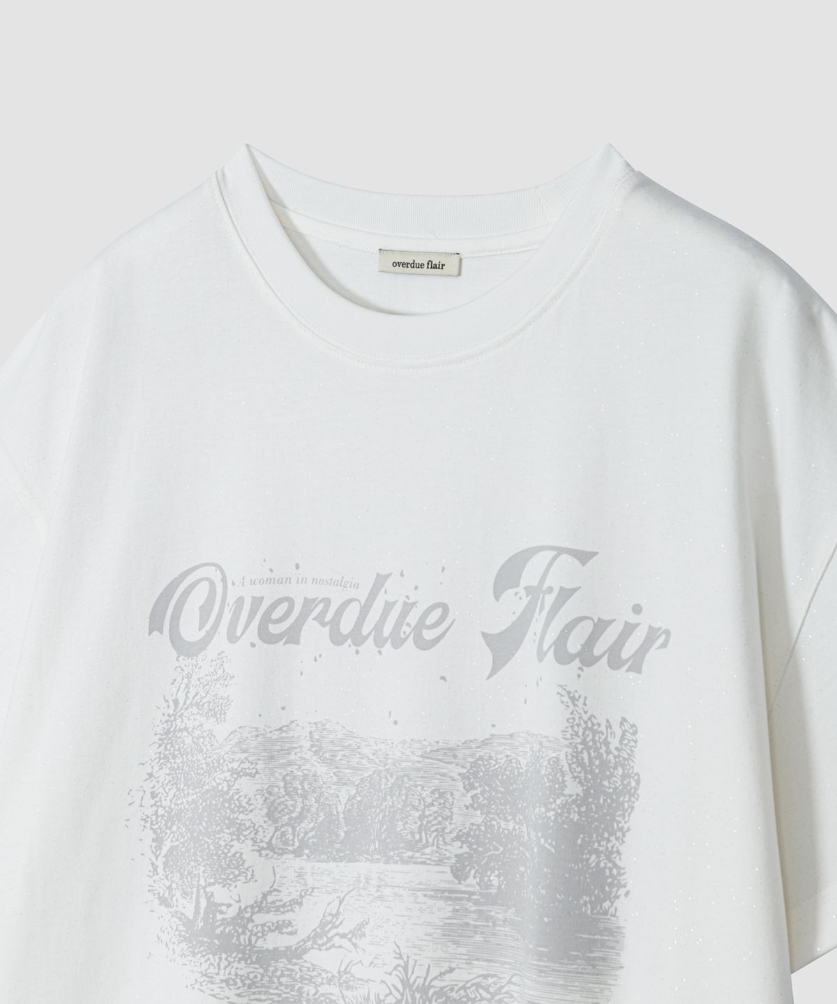 오버듀플레어(OVERDUEFLAIR) NEW VINTAGE PRINTING T-SHIRT_GLITTER WHITE