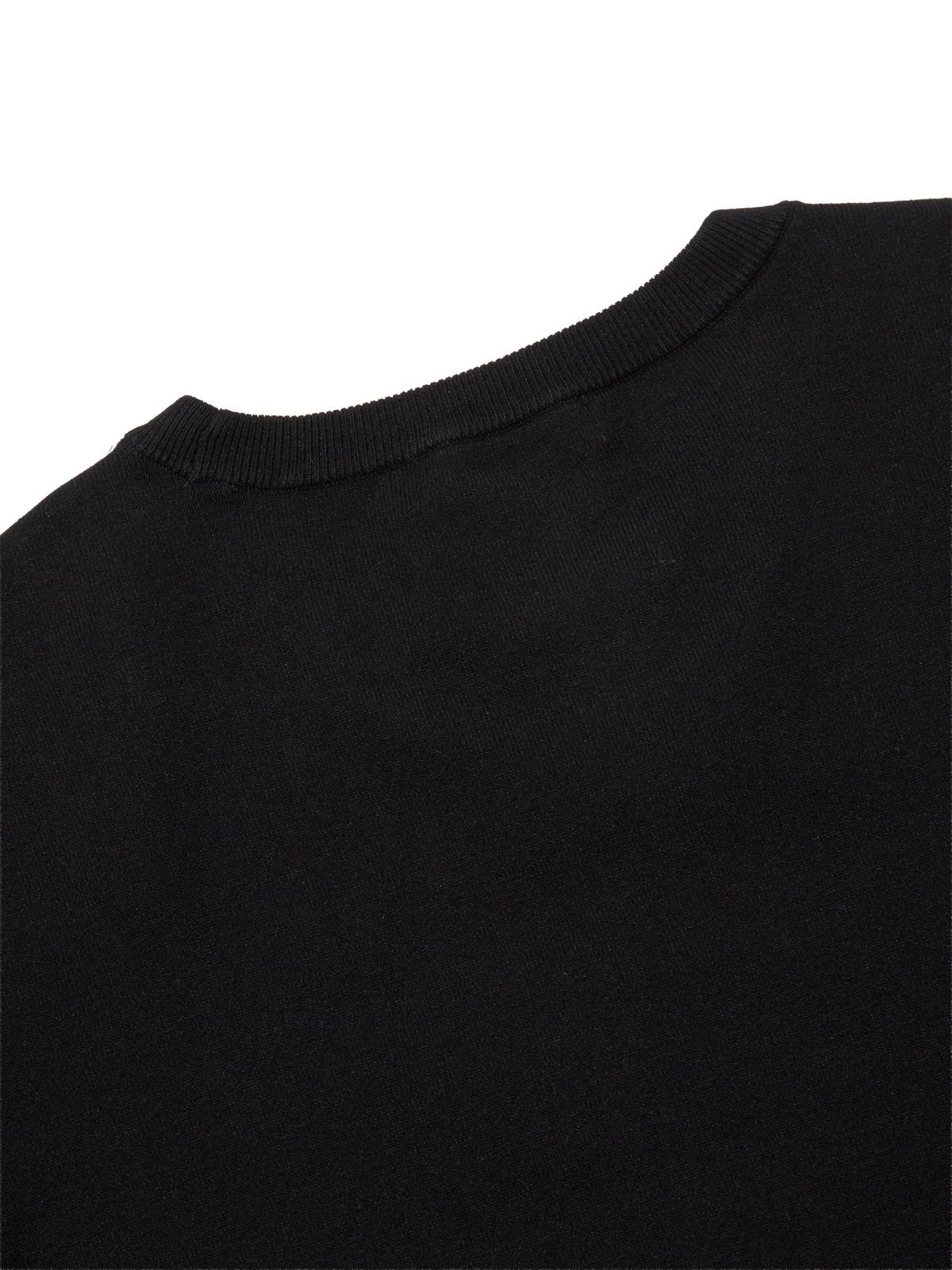 와이드앵글(WIDEANGLE) CO 원포인트 라운드넥 스웨터 L_Black