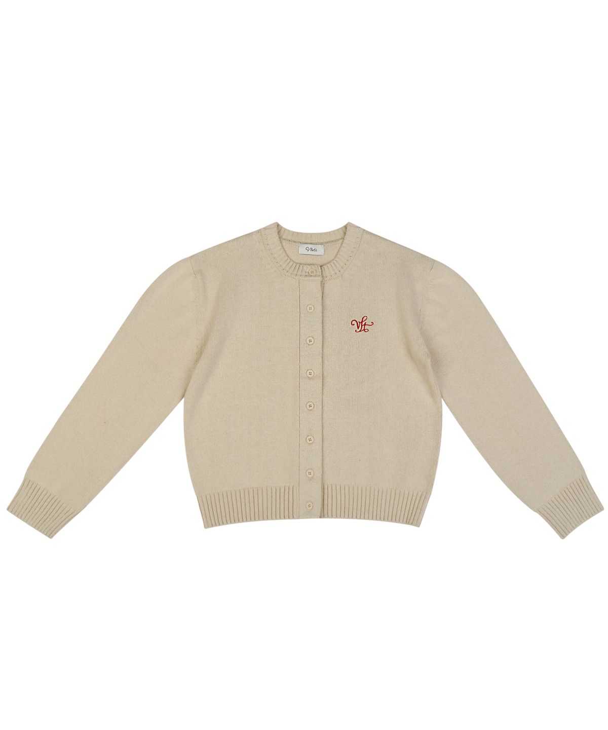 블레티(VLETI) Cotton Round Knit Cardigan (beige)