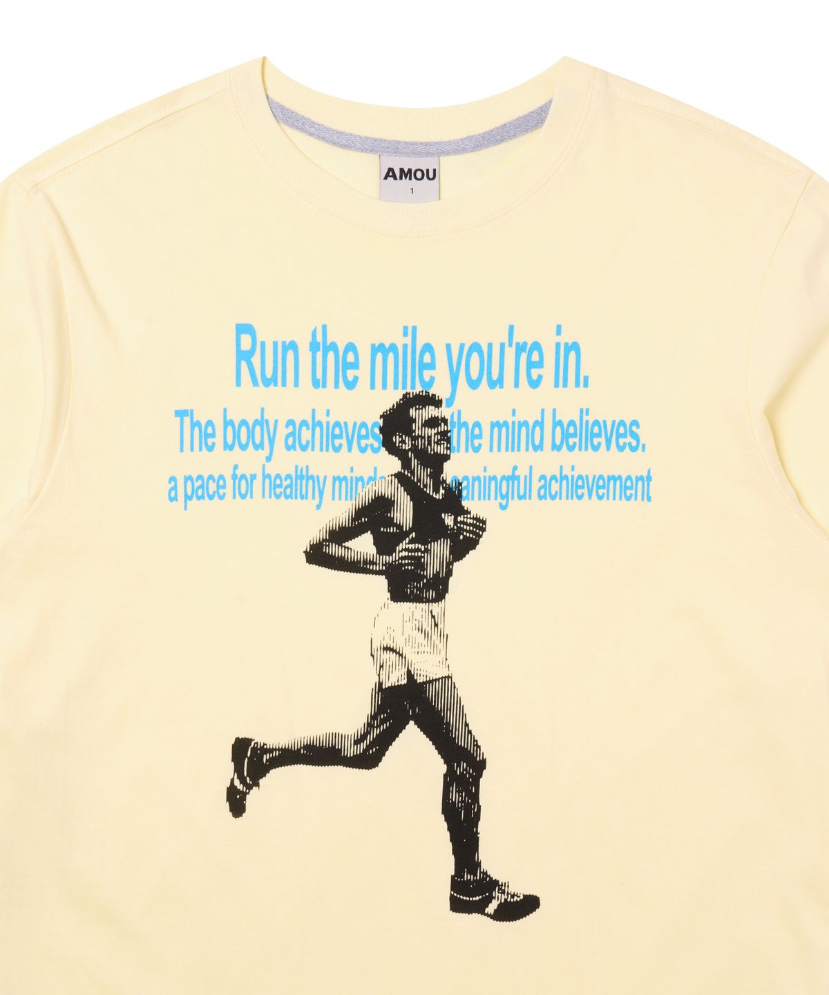 아모우(AMOU) Run the mile Long Sleeve LEMON