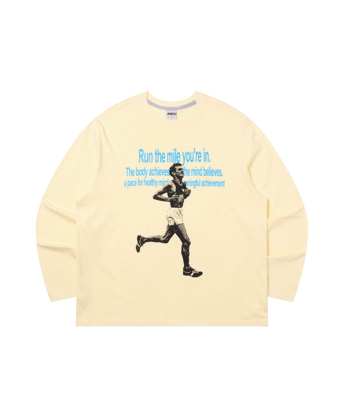아모우(AMOU) Run the mile Long Sleeve LEMON