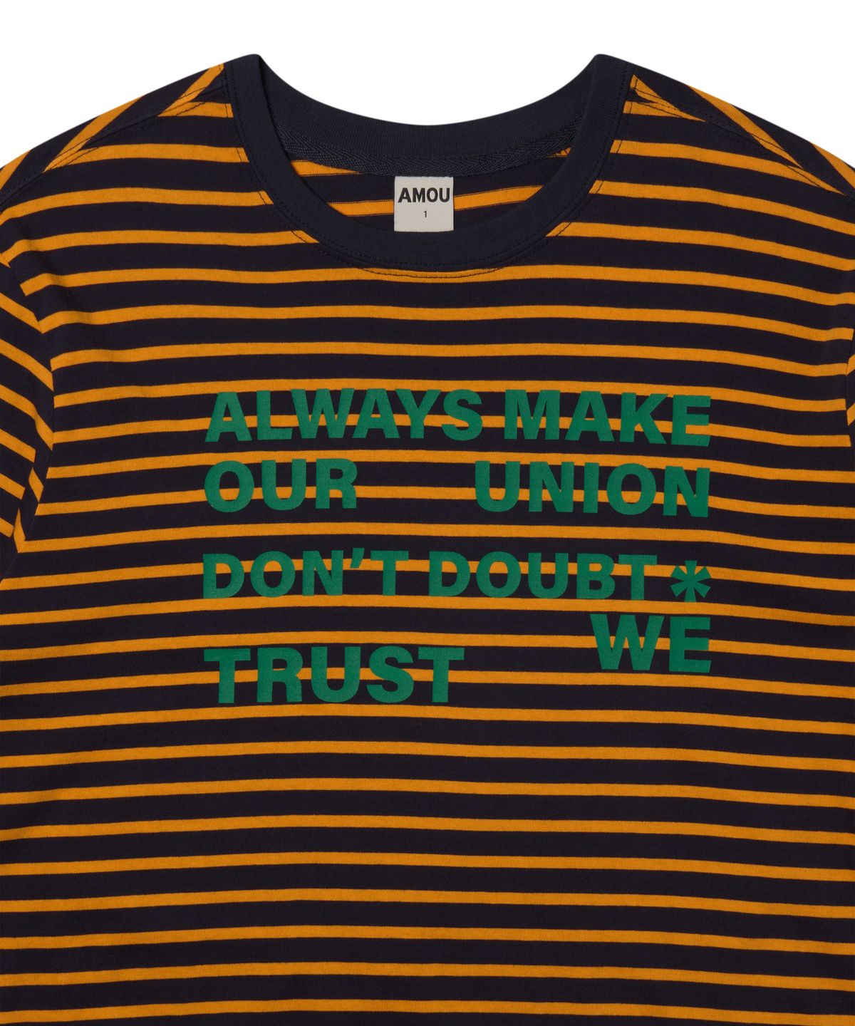 아모우(AMOU) Lettering Stripe Long Sleeve ORANGE