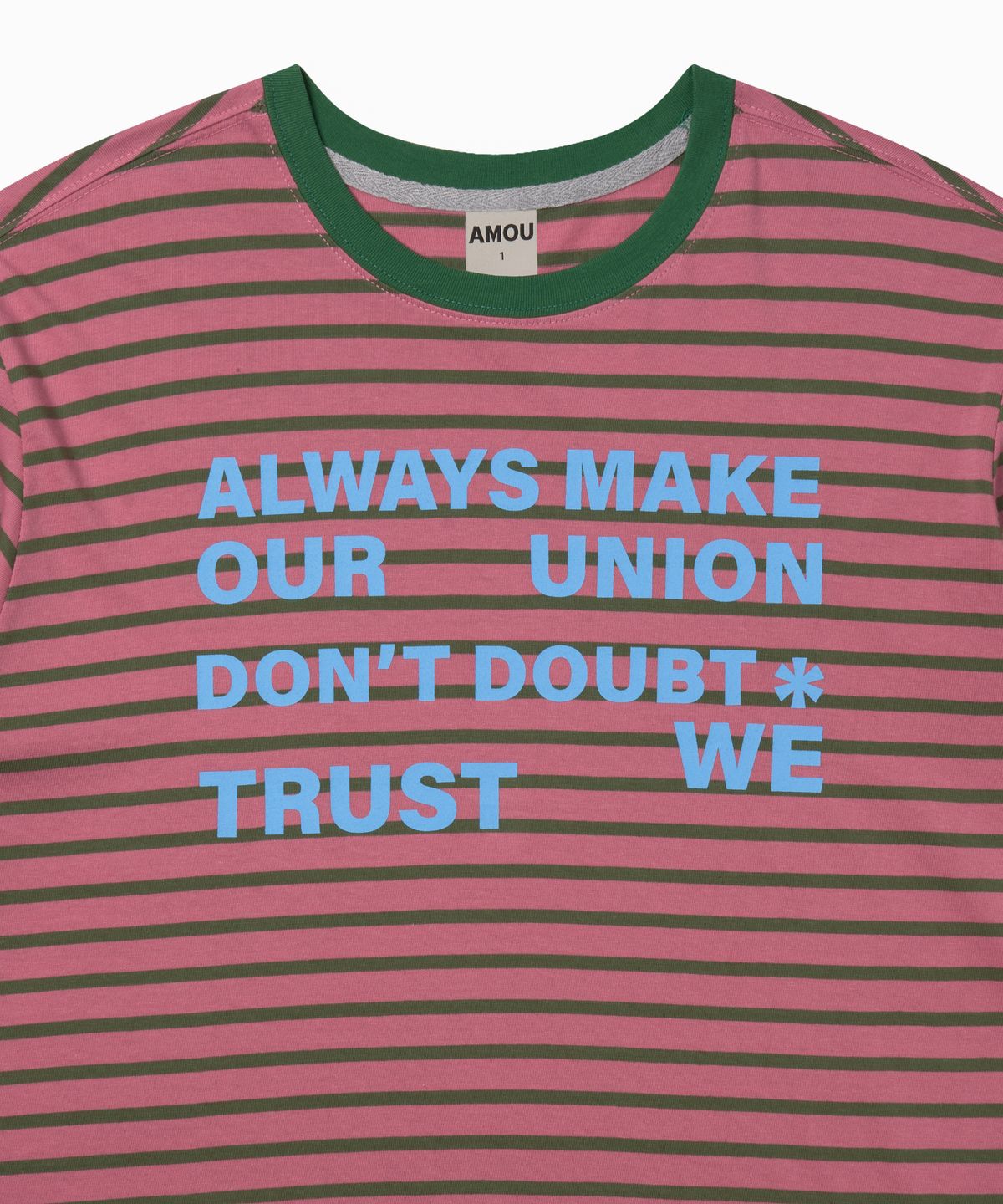 아모우(AMOU) Lettering Stripe Long Sleeve PINK