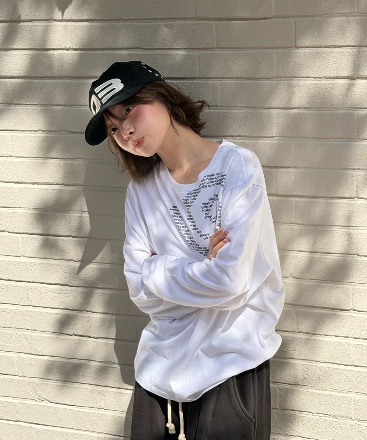 아모우(AMOU) Molly Shell Long Sleeve WHITE