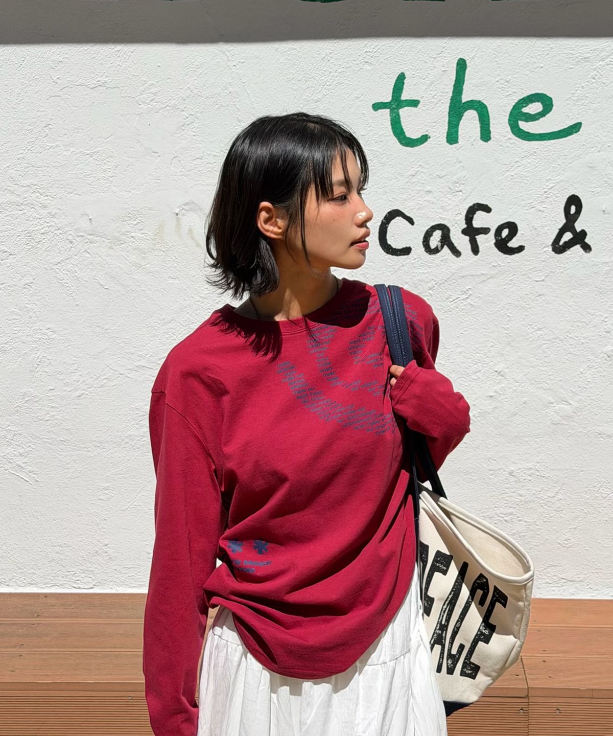 아모우(AMOU) Molly Shell Long Sleeve RED