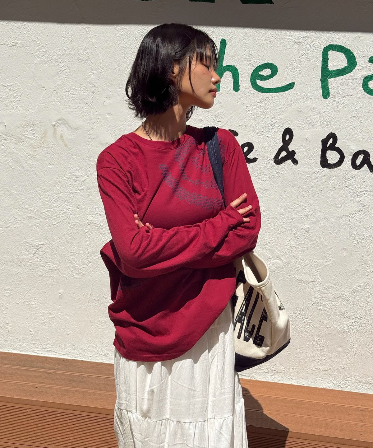 아모우(AMOU) Molly Shell Long Sleeve RED