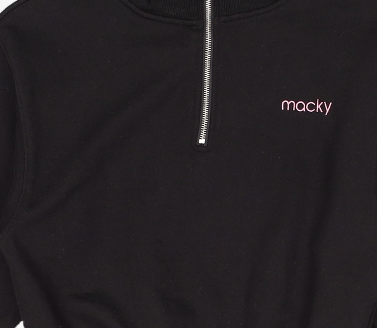 맥키(MACKY) 카리브 하프 집업 스웻 셔츠 블랙 1