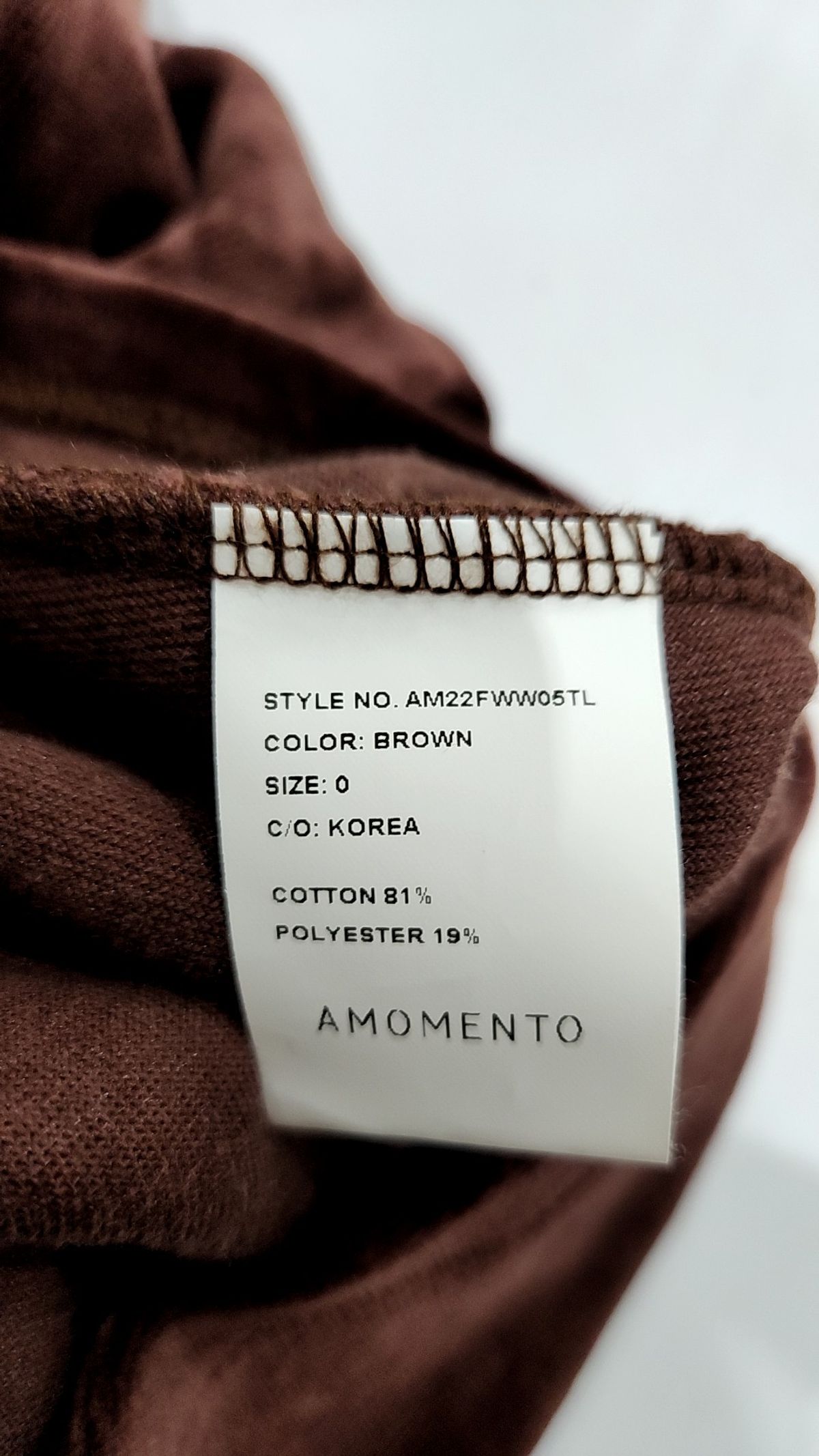 아모멘토(AMOMENTO) VELOUR MOCK NECK LONG SLEEVE (3COLORS) 0