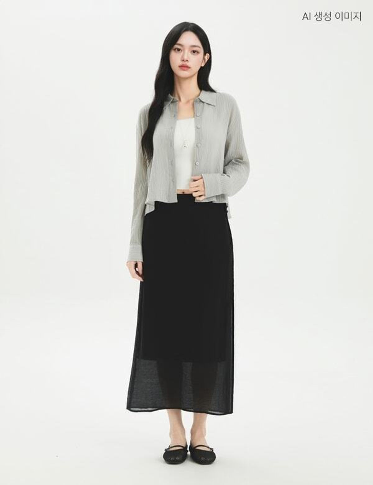 로엠(ROEM) RE 긴팔 크롭 셔츠(RMYWG25R12) RMYWG38R13