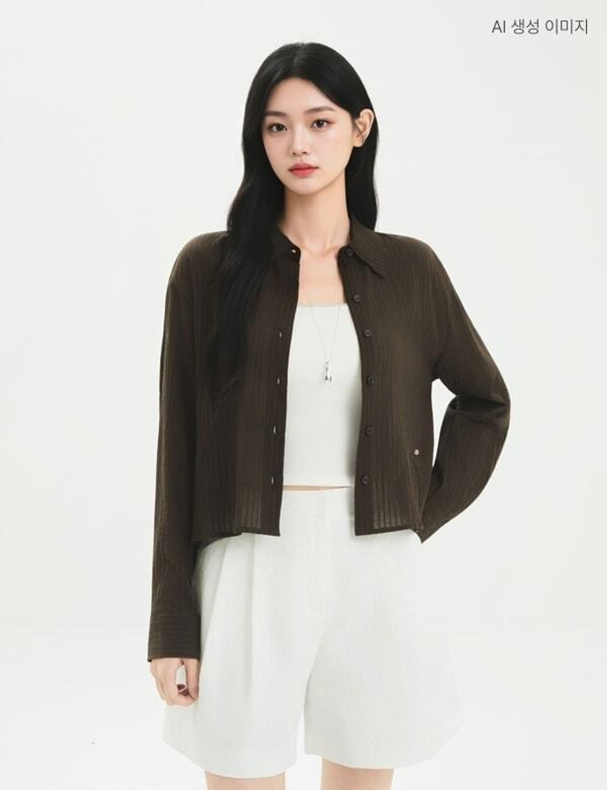 로엠(ROEM) RE 긴팔 크롭 셔츠(RMYWG25R12) RMYWG38R13