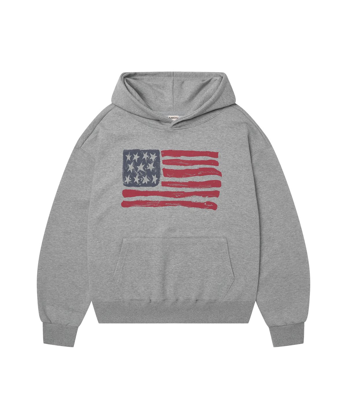 아모우(AMOU) USA Painted Hoodie GRAY