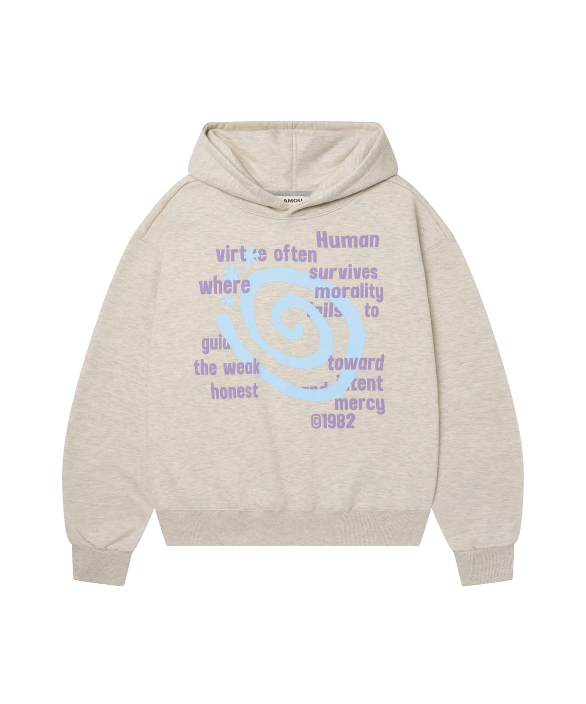 아모우(AMOU) Molly Lettering Hoodie OATMEAL