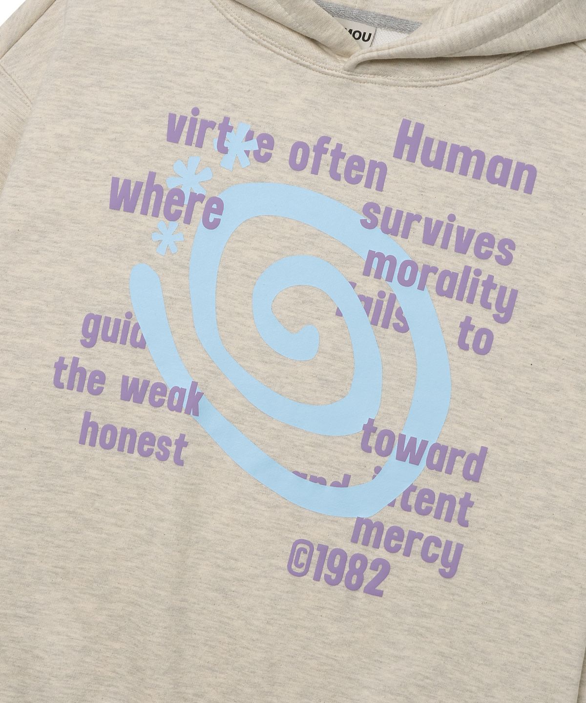 아모우(AMOU) Molly Lettering Hoodie OATMEAL