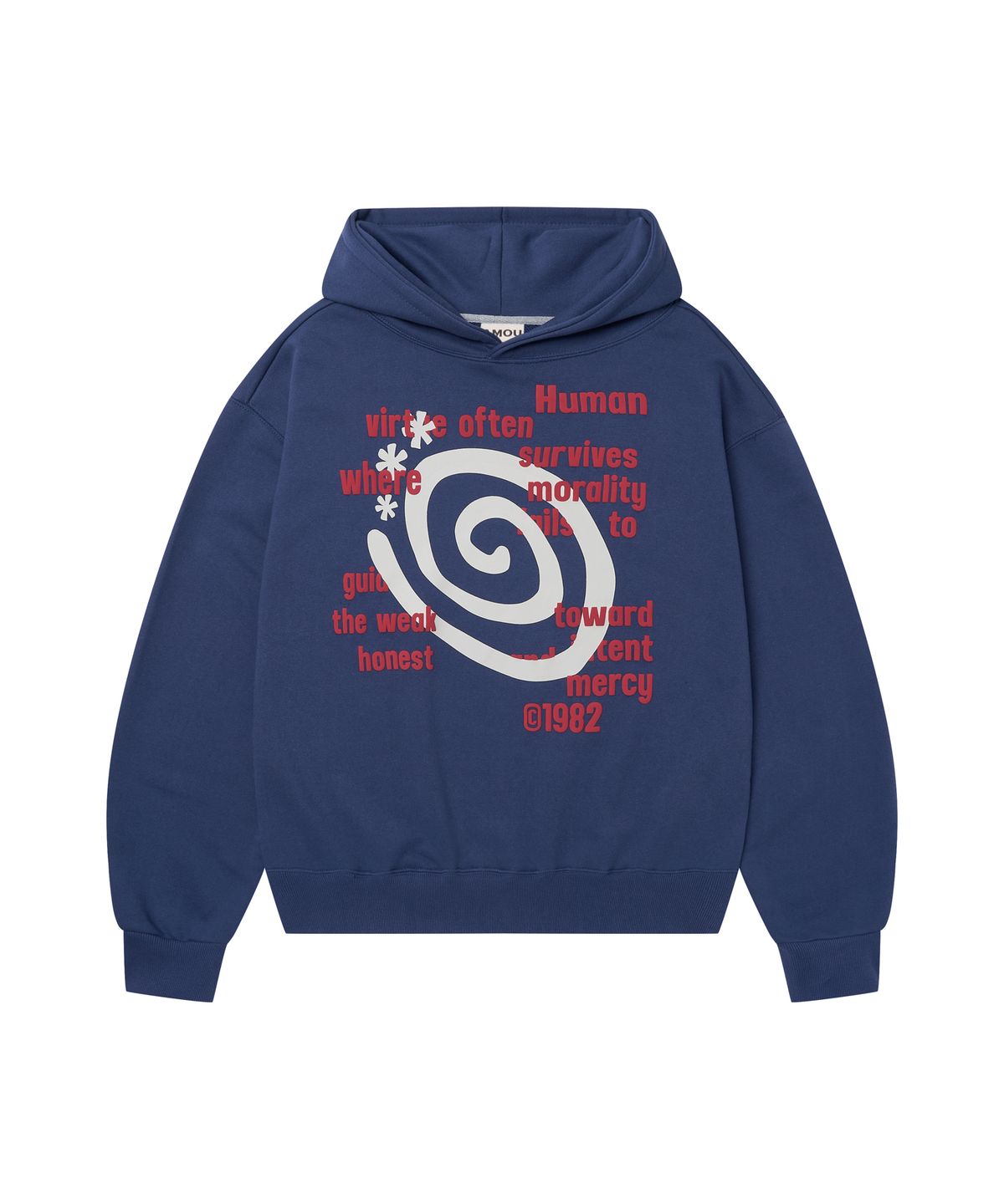 아모우(AMOU) Molly Lettering Hoodie BLUE