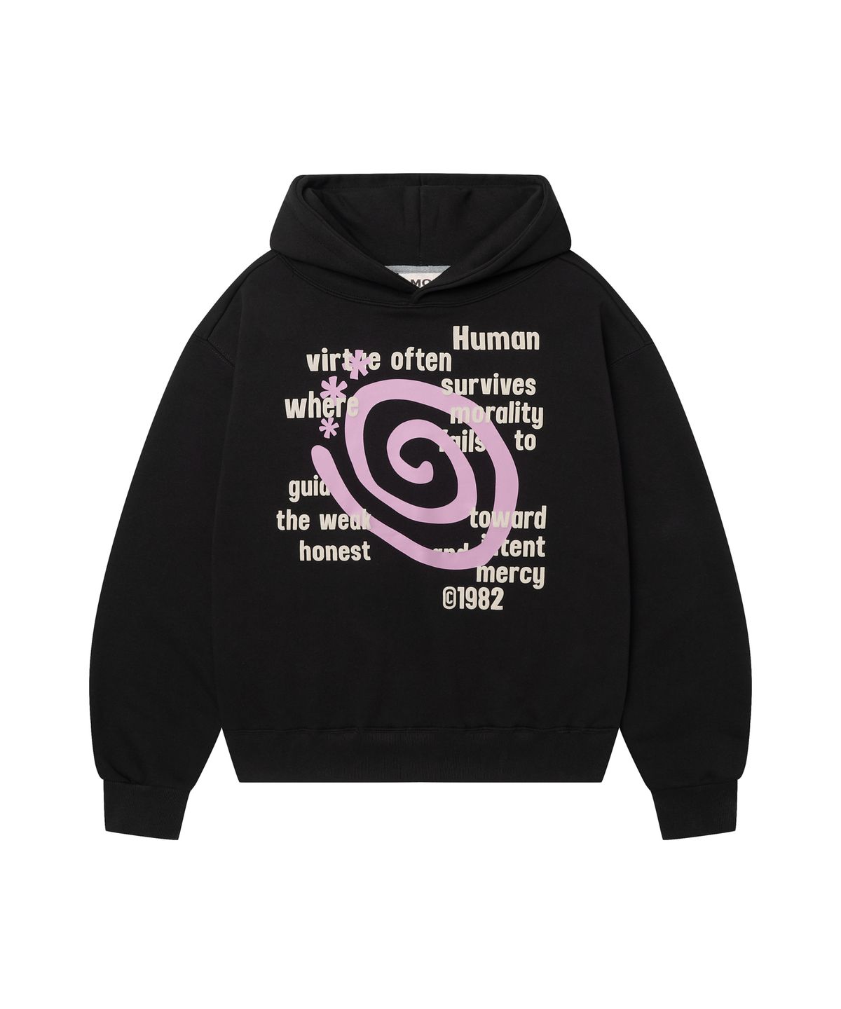 아모우(AMOU) Molly Lettering Hoodie BLACK