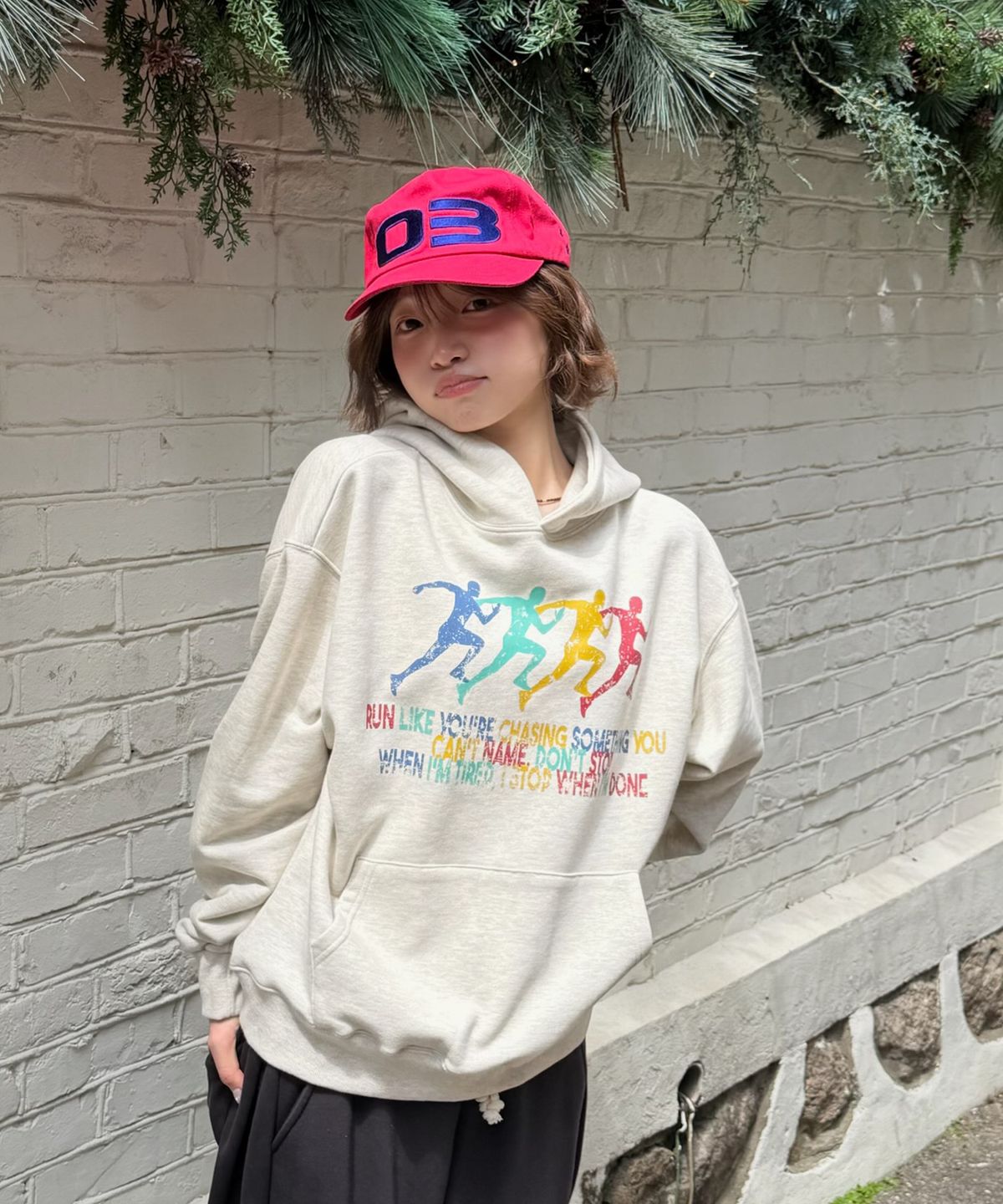 아모우(AMOU) Sprint Hoodie OATMEAL