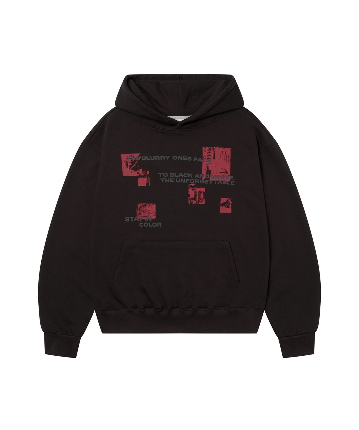 아모우(AMOU) Fade Picture Hoodie BLACK