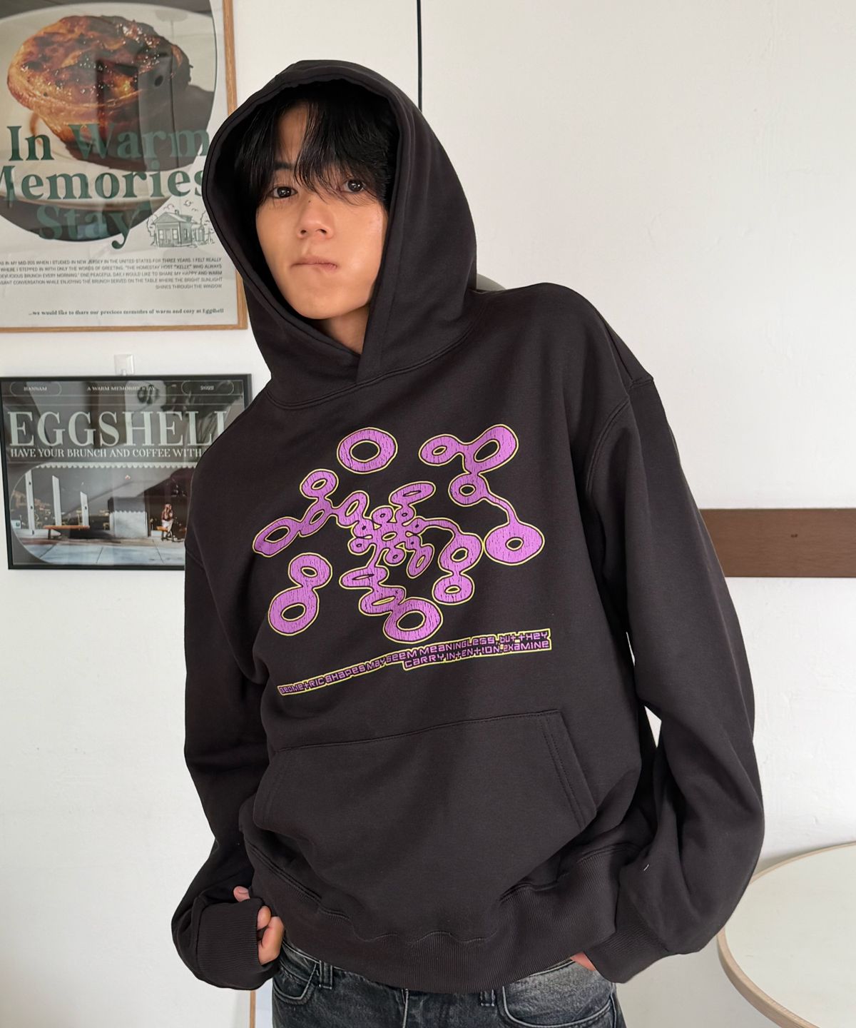 아모우(AMOU) Mitosis Hoodie BLACK