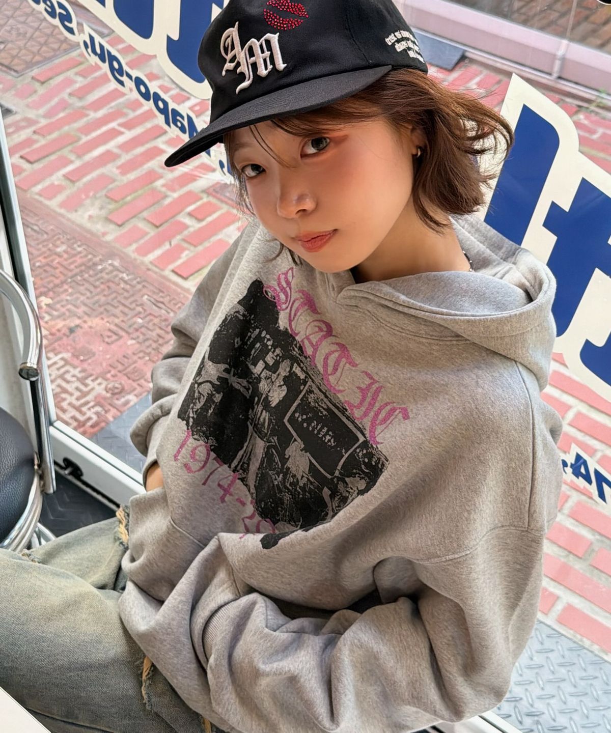 아모우(AMOU) Static Hoodie GRAY