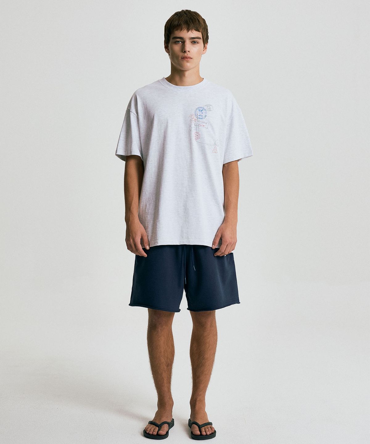 마티레(MTTIRÉ) PASSPORT STAMP T-SHIRT / LIGHT MELANGE