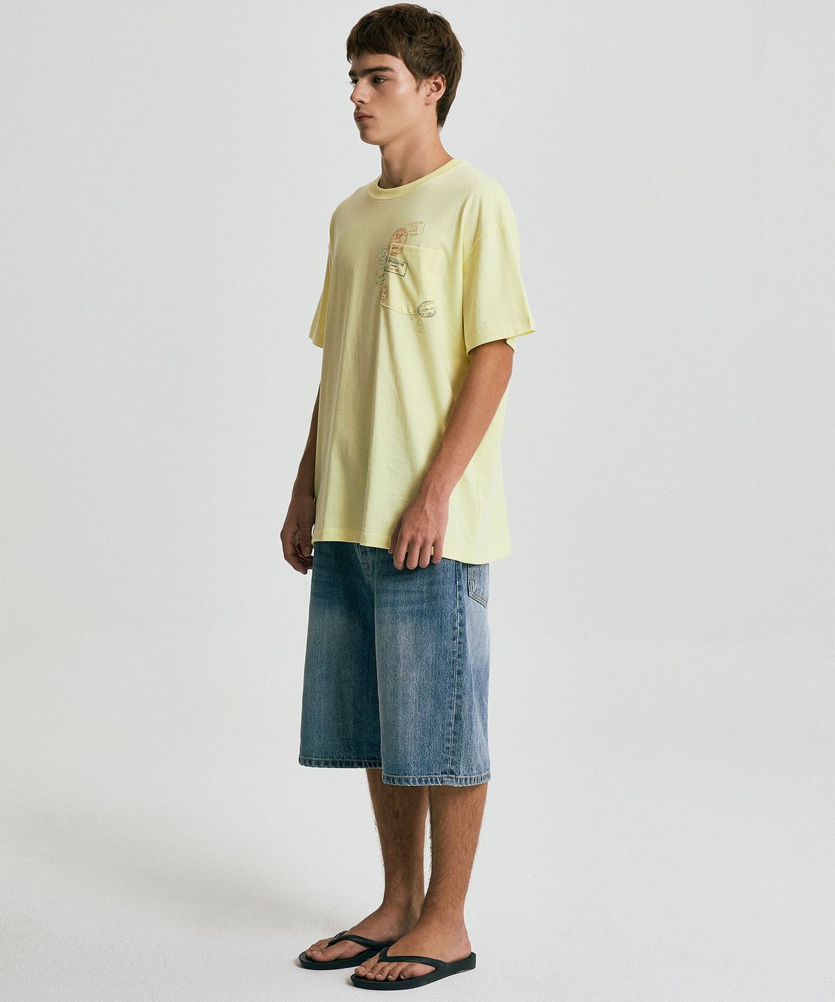 마티레(MTTIRÉ) PASSPORT STAMP T-SHIRT / LIGHT YELLOW