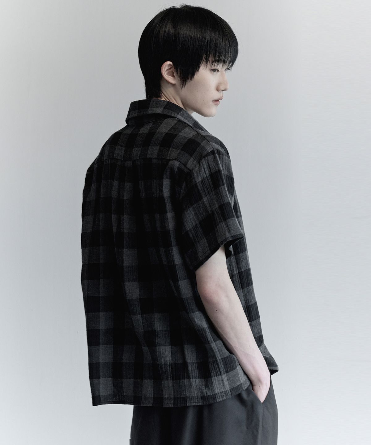 키류(KIRYU) BUFFALO BIG CHECK HALF SHIRT_BLACK