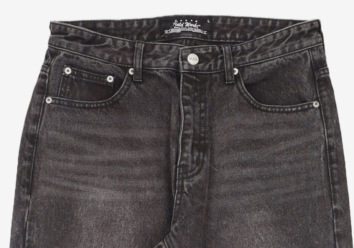 필드워커(FIELDWORKER) SIWA WASHING SEMI WIDE DENIM [BLACK] L