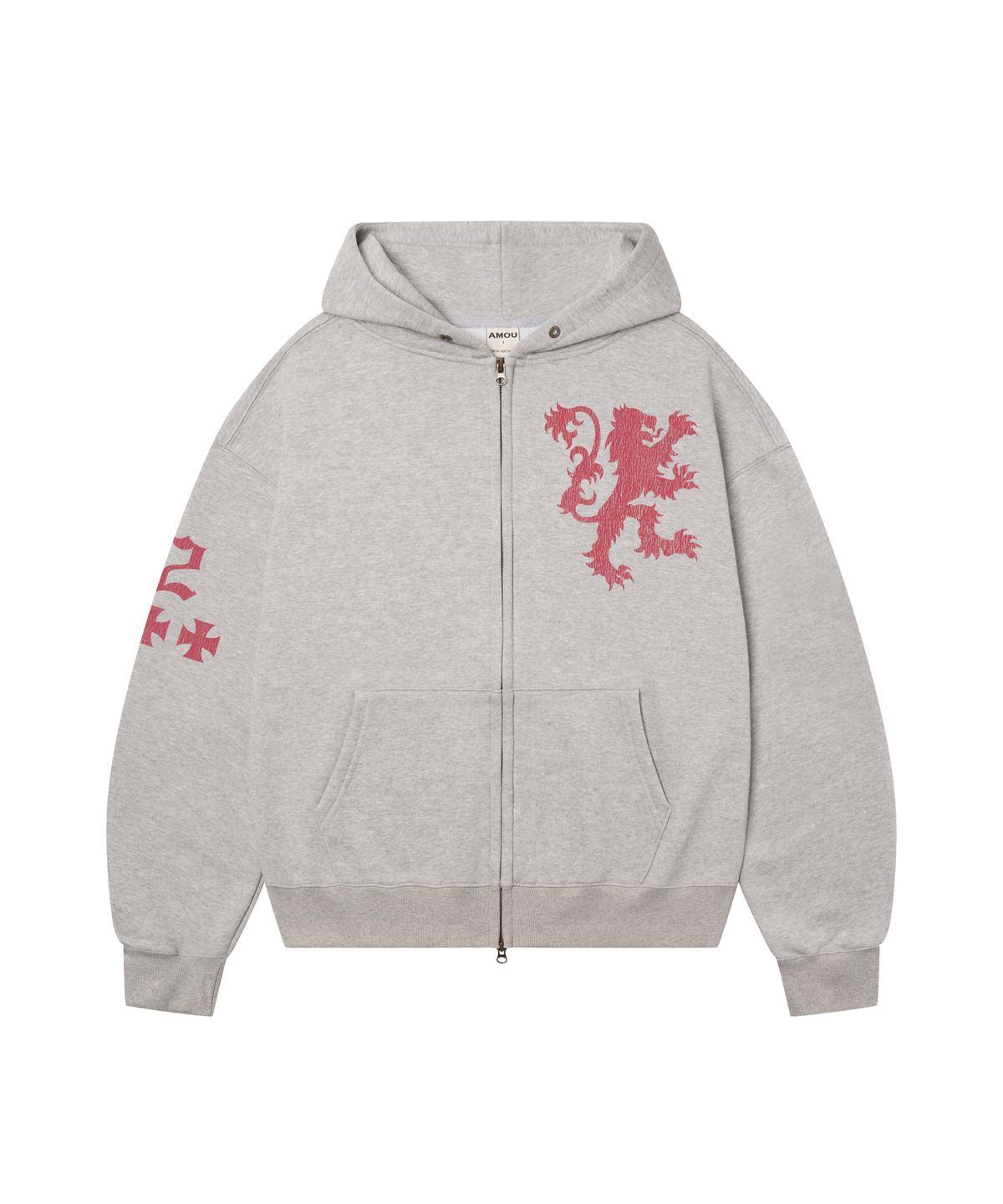 아모우(AMOU) Lion Hoodie Zip-up GRAY