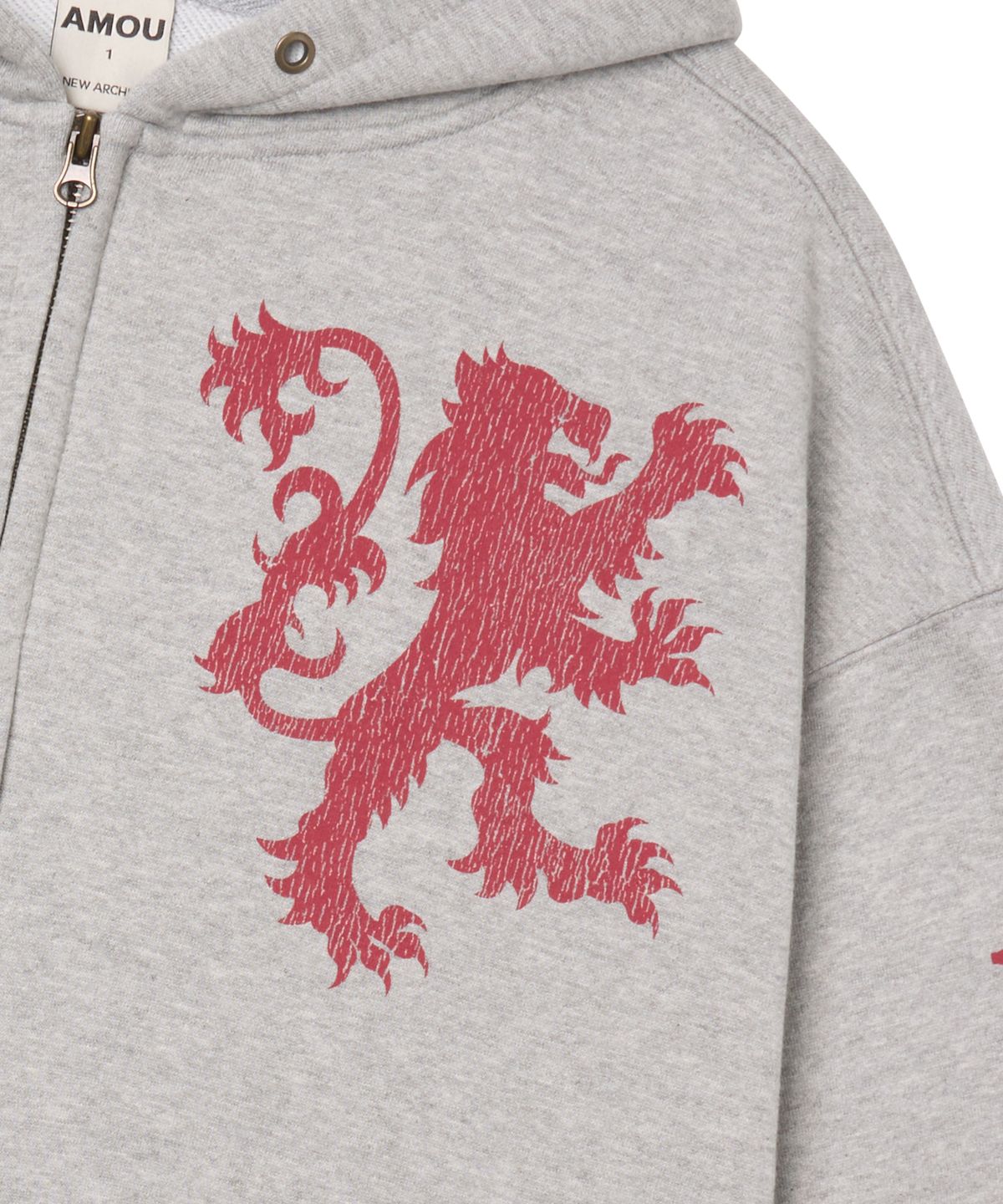 아모우(AMOU) Lion Hoodie Zip-up GRAY