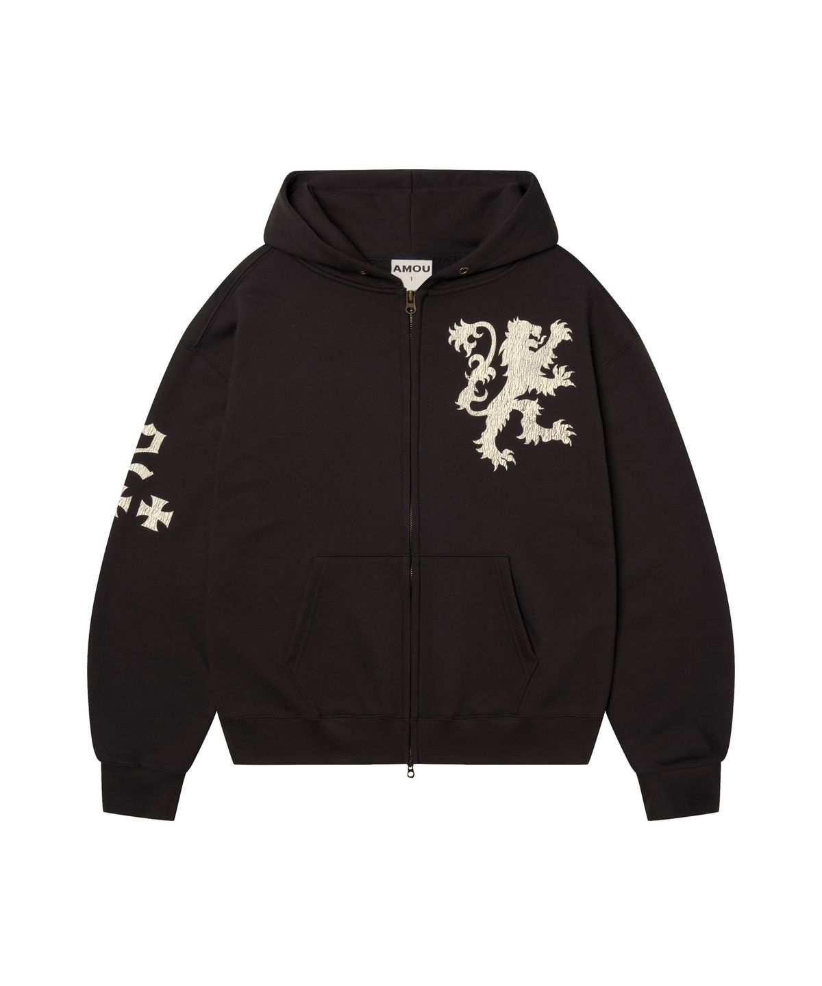 아모우(AMOU) Lion Hoodie Zip-up BLACK