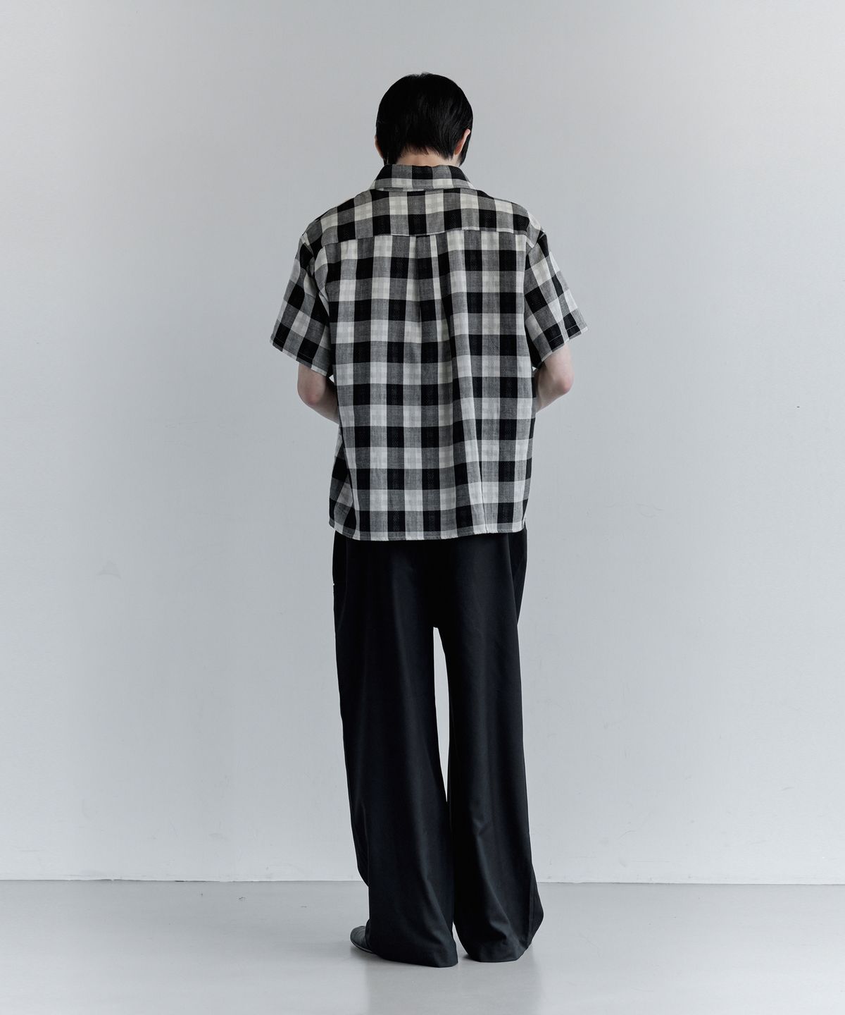 키류(KIRYU) BUFFALO BIG CHECK HALF SHIRT_WHITE