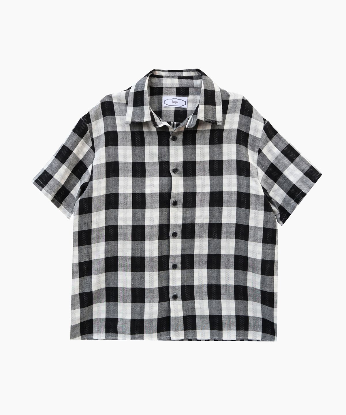 키류(KIRYU) BUFFALO BIG CHECK HALF SHIRT_WHITE