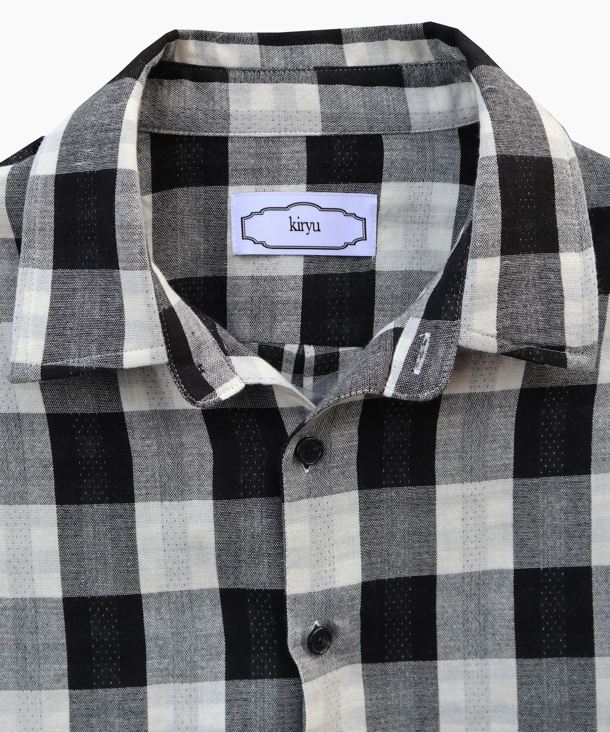 키류(KIRYU) BUFFALO BIG CHECK HALF SHIRT_WHITE