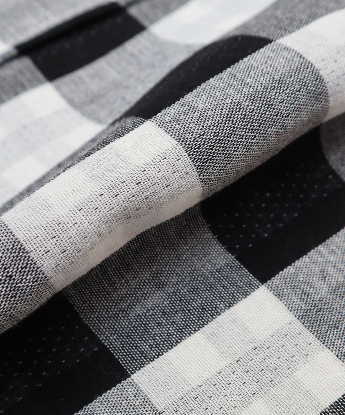 키류(KIRYU) BUFFALO BIG CHECK HALF SHIRT_WHITE