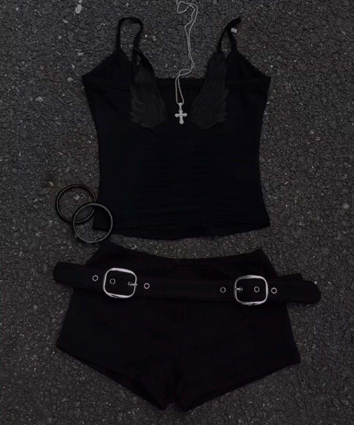 카이야(KAIYA) angel wing sleeveless - black