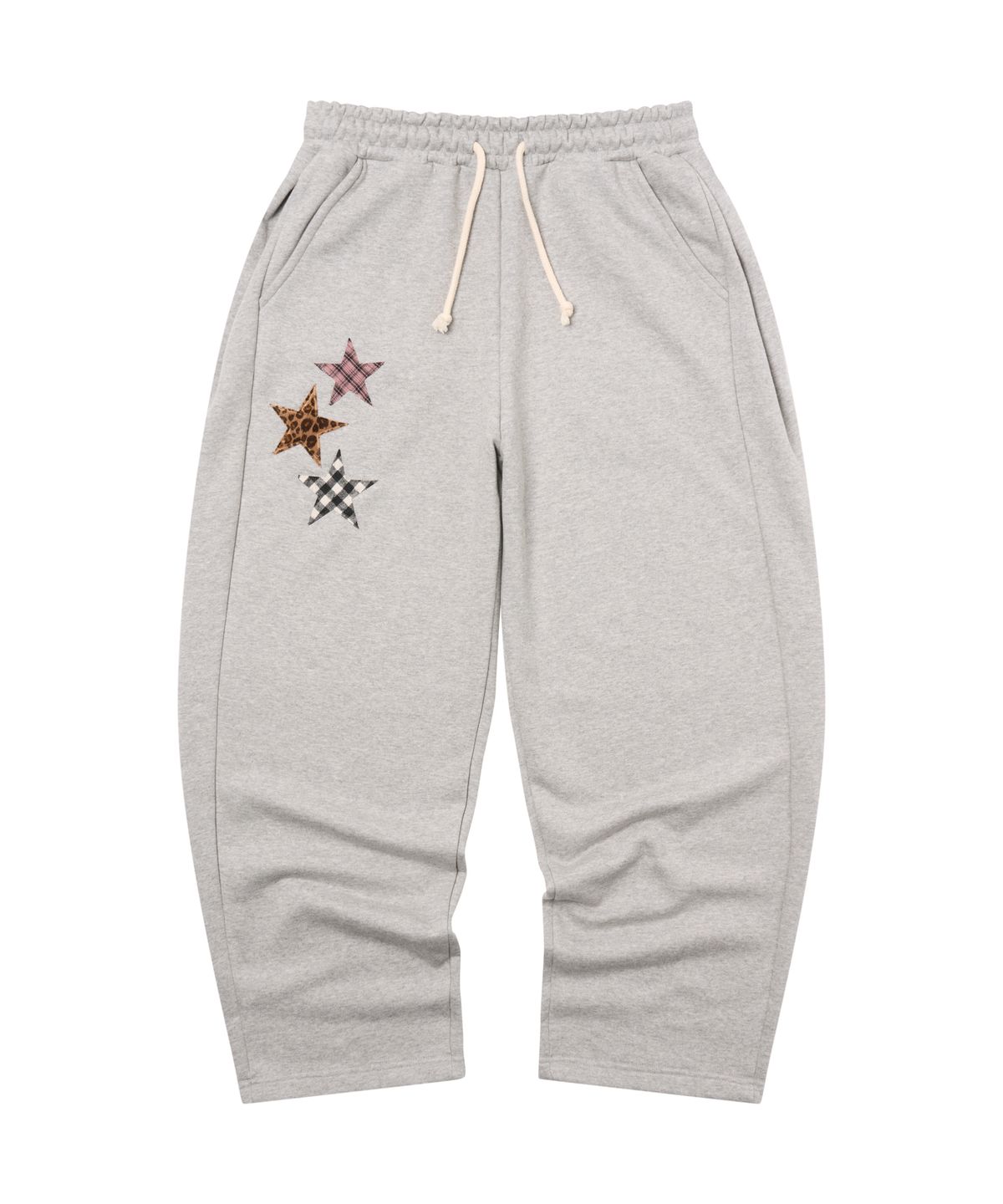 아모우(AMOU) Mix Star Applique Sweat pants GRAY